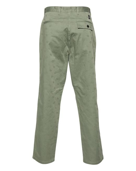 Paul Smith Green Monogram-Jacquard Straight Trousers for men