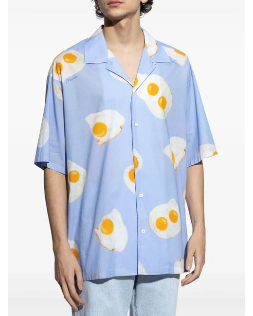 Moschino Blue Grafikdruckhemd