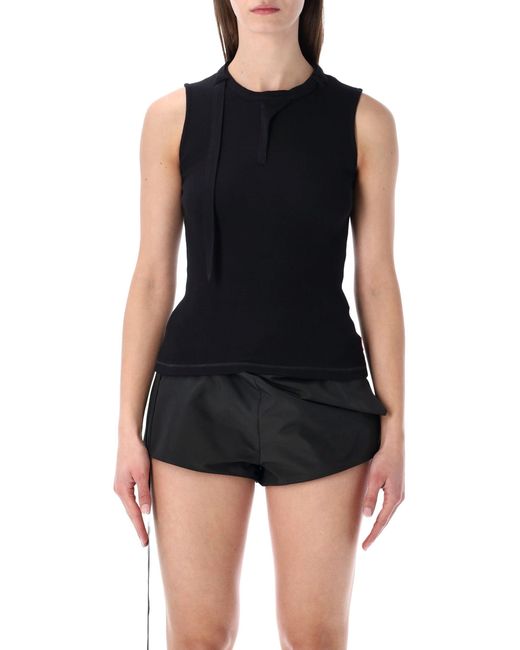 DIESEL Black T-Iara Sleeveless Ribbed Cotton Top