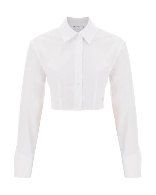Alexander Wang Kort Gestructureerd Katoenen Shirt in het White