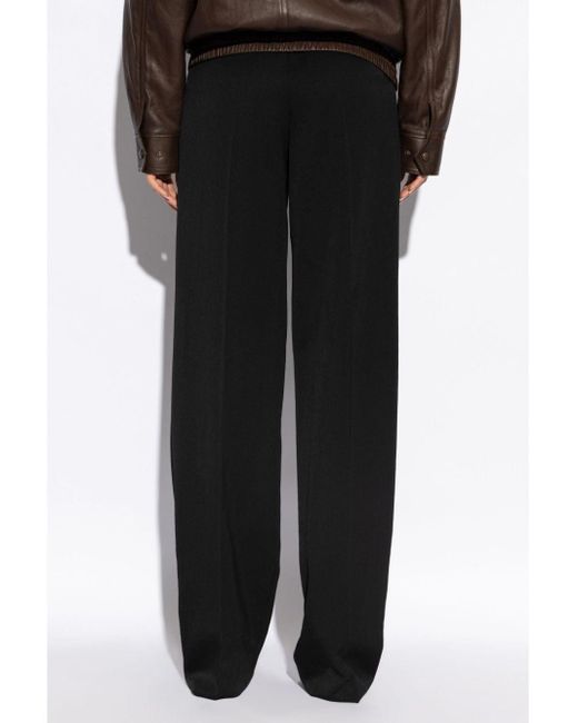 Saint Laurent Black Grain De Poudre Wool Trousers
