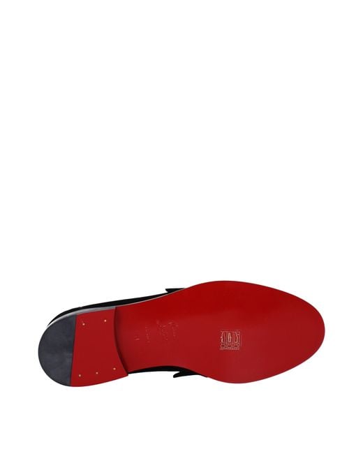 Louboutin Black Mocassini Penny Uomo Camoscio Nero for men