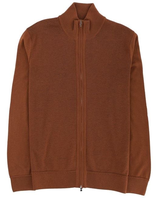 Boss Brown Shirt With Zip for men