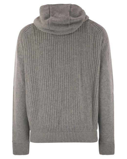 Herno Gray Reversible Padded Wool Bomber Jacket for men