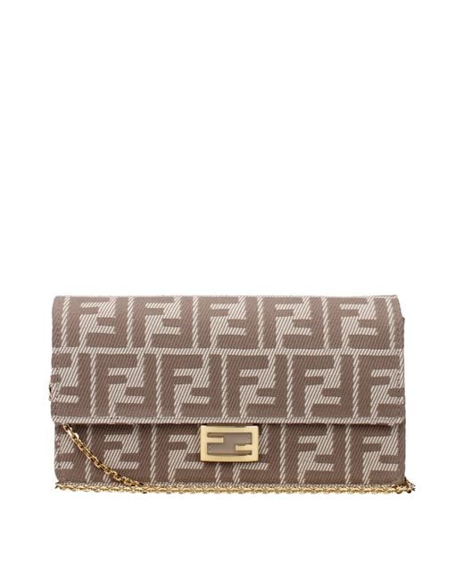 Pochette Fabric di Fendi in Metallic