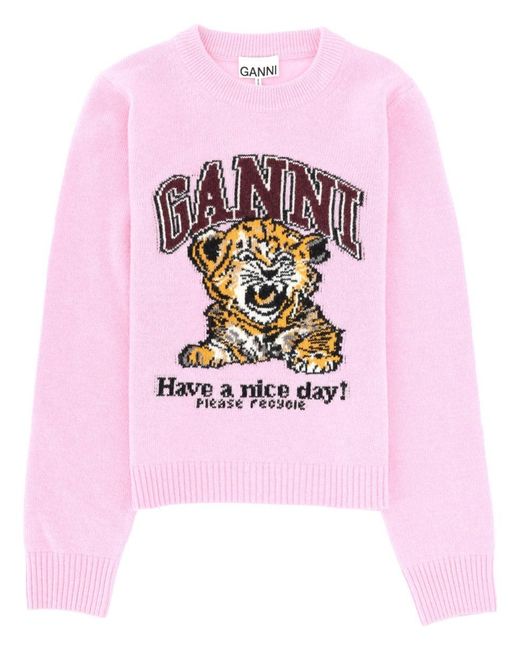 Ganni Pink Wool Jersey