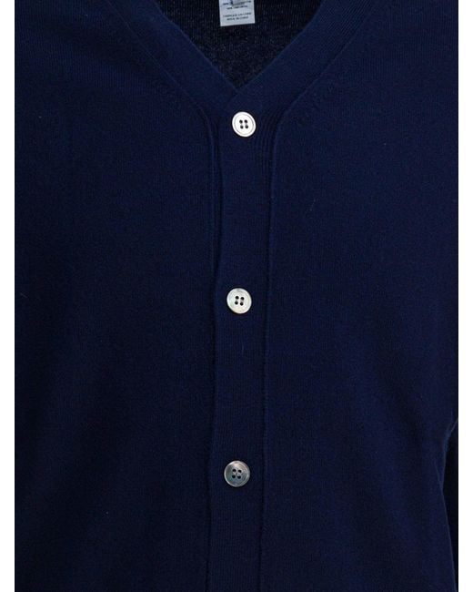 Comme des Garçons Blue V-neck Cardigan for men