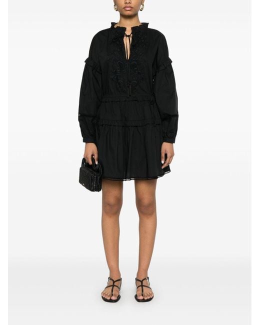 ERMANNO FIRENZE Black Lace Detail Mini Kleid