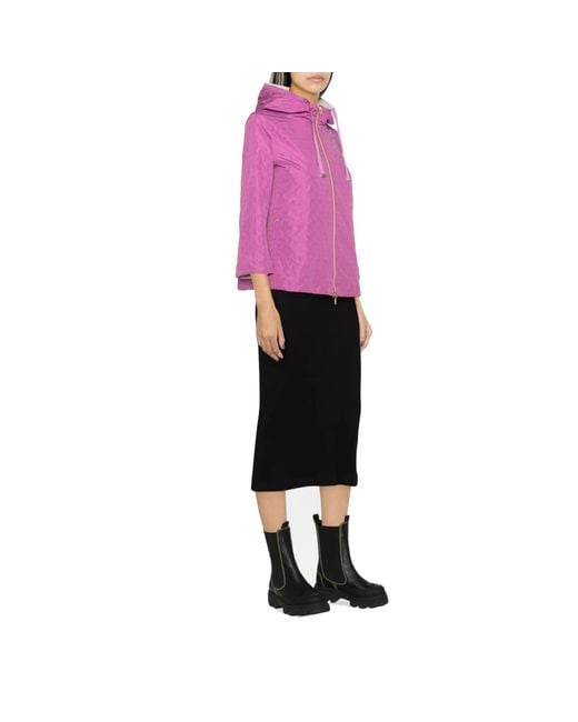 Herno Purple Reversible Monogram Print Jacket