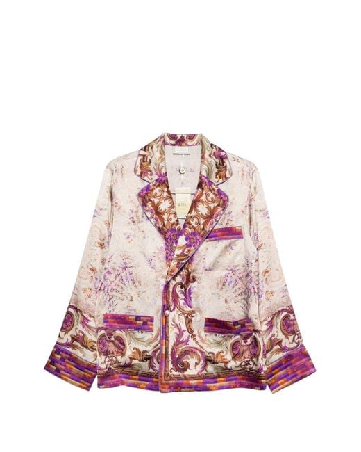Pierre Louis Mascia Pink Printed Silk Jacket