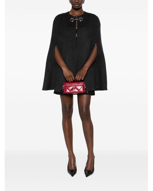 Gucci Black Wool And Silk Cape