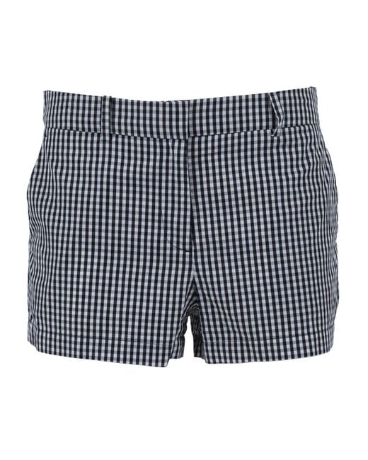 Michael Kors Gingham Platte Voorkant Kort in het Blue
