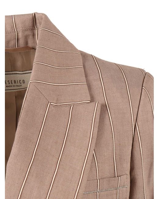 Peserico Brown Striped Blazer