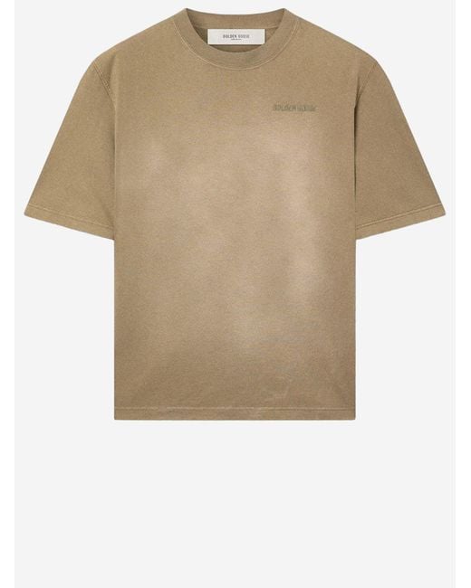 Golden Goose Deluxe Brand Natural Cotton T Shirt With Logo