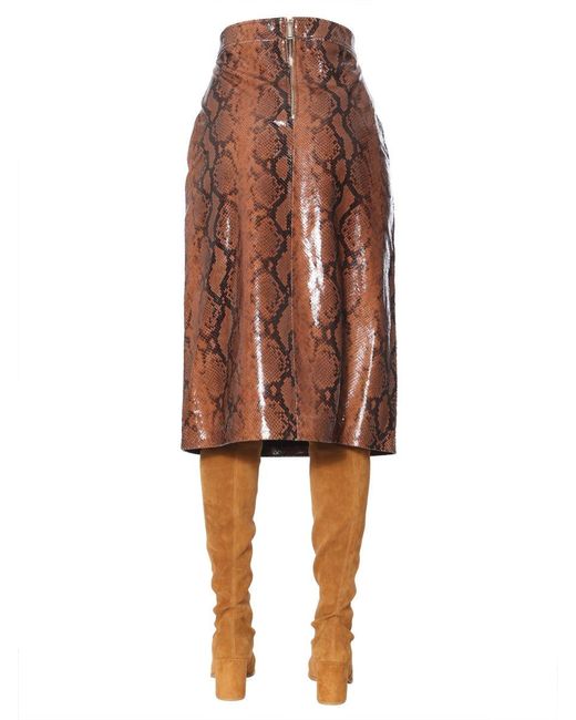 DSquared² Brown Python Print Skirt