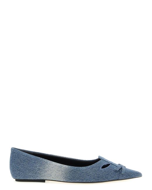 Marc Jacobs Blue 'The Denim Kat' Ballet Flats