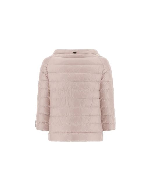 Herno Pink Cropped Sleeve Down Jacket