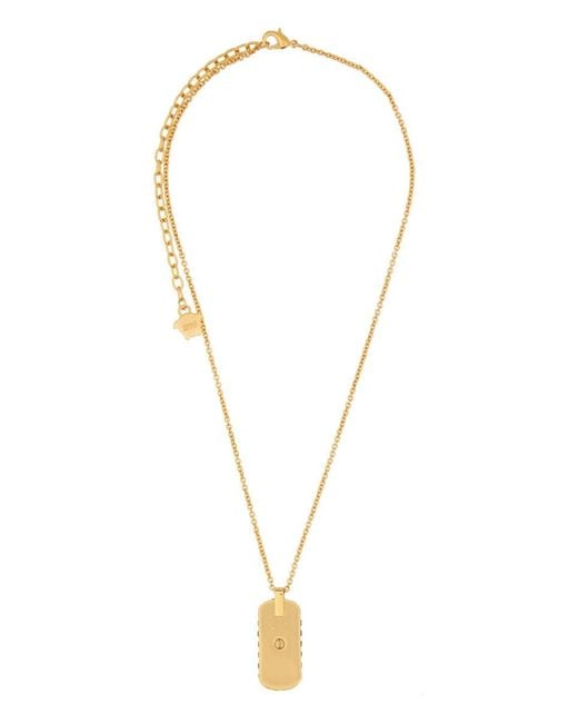 Versace Metallic Necklace With Crystals