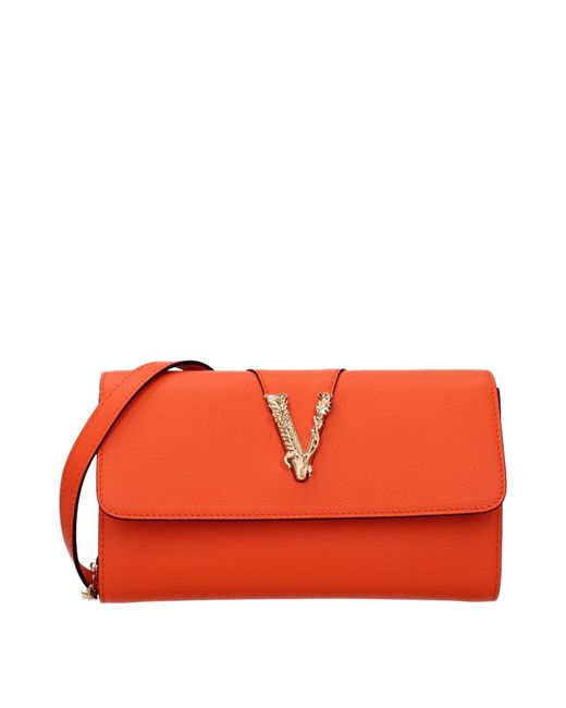 Versace Orange Pochette Donna Pelle Arancione/Spritz