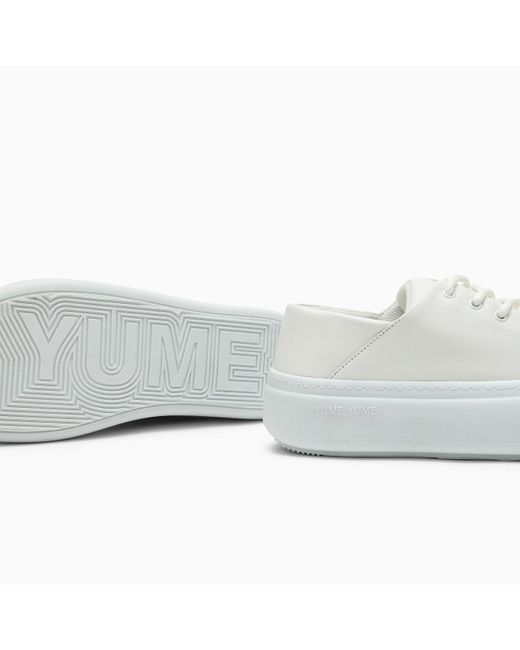Yume Yume White Goofy Leather Low Trainer for men