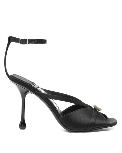 Jimmy Choo Black Siva 95 Satin Sandals