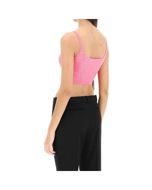 Versace Pink Mini Cropped Top