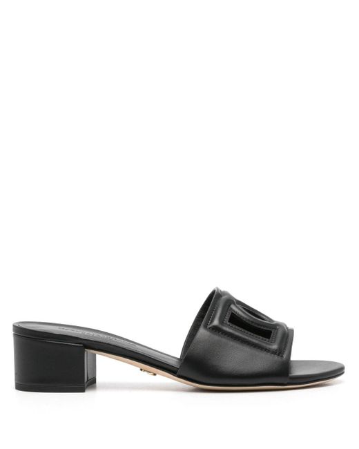 Dolce & Gabbana Dg Logo Lederen Sandalen in het Black