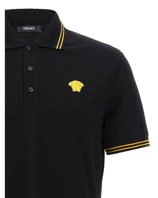 Versace 'medusa' Poloshirt in het Black voor heren