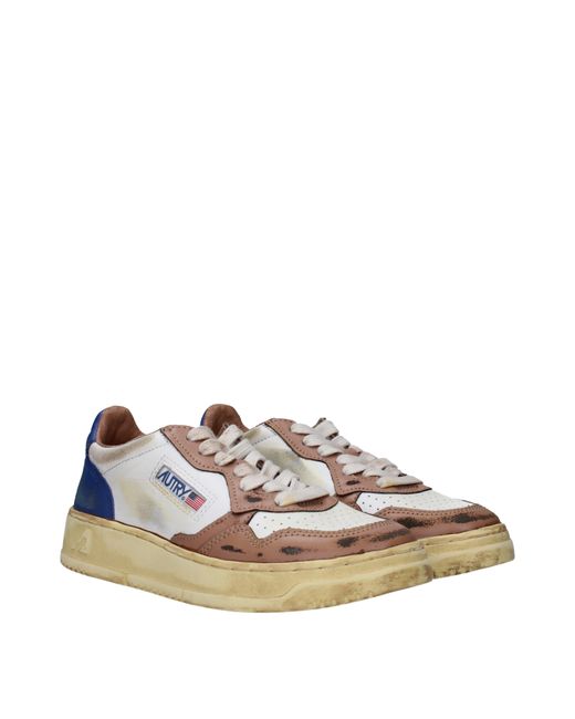 Autry Blue Sneakers Donna Pelle Bianco/Caffè