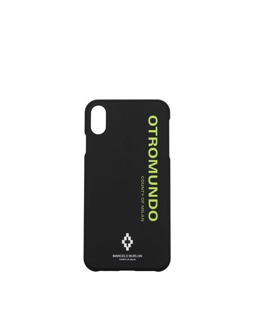 Marcelo Burlon Black Porta Iphone Iphone Xs Max Uomo Poliammide Nero