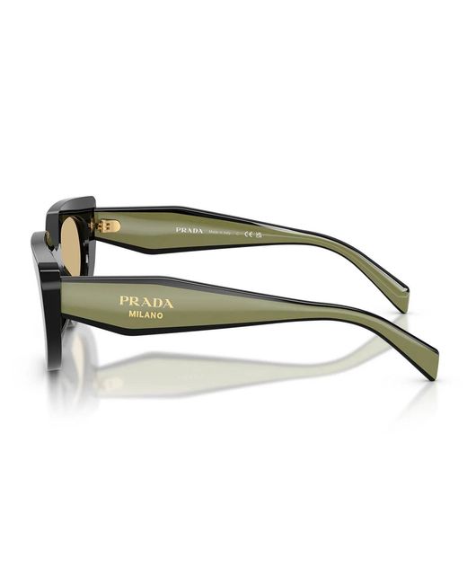 Prada Zonnebril Prd02 S 03 K10 R Zwart/geel Dames in het Brown