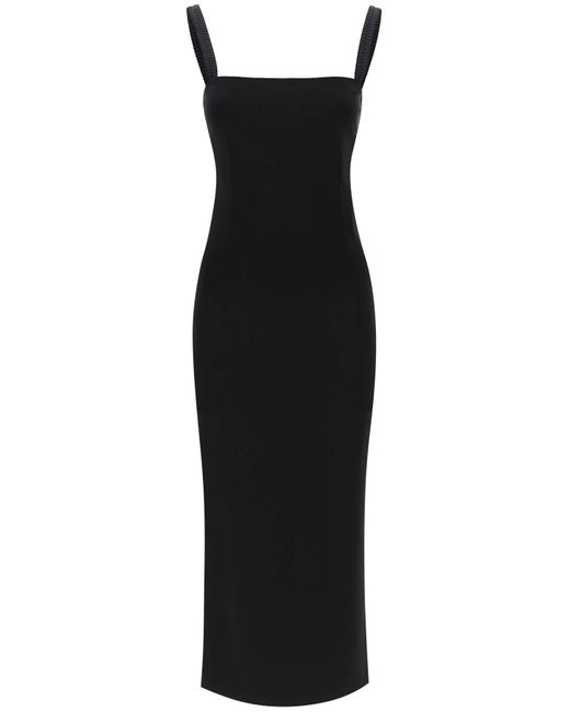 Dolce & Gabbana Midi Shath -jurk In Milano Stitch Jersey in het Black
