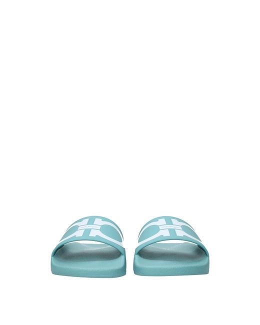 Ferragamo Blue Groovy Flip Flops And Clogs/ Rubber