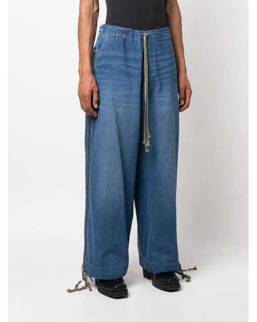 Greg Lauren Blue Wide Leg Denim Jeans for men