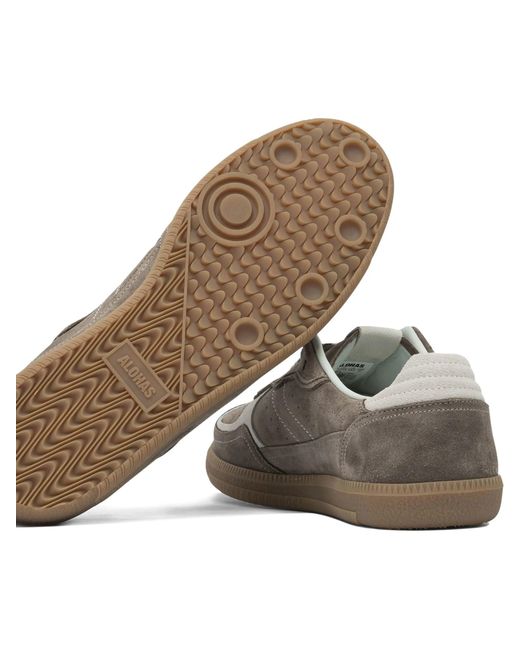 Alohas Gray Tb.490 Rife Taupe Leather Sneakers