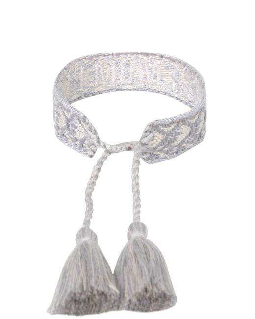 LABEL K White Braided Fabric Bracelet