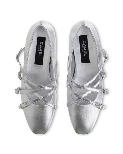 Eloise en cuir Ballet Flats CAREL PARIS en coloris White