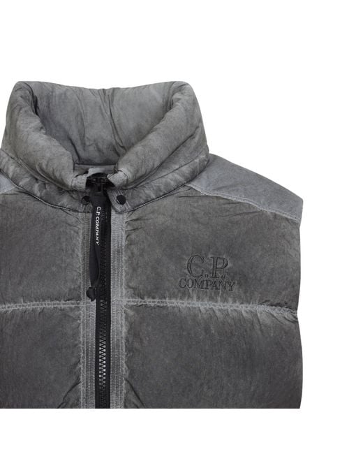 C P Company Gray Hooded Down Gilet