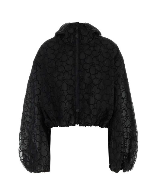 CECILIE BAHNSEN Black Aisha Blouson Jacket Felicia Embroidery