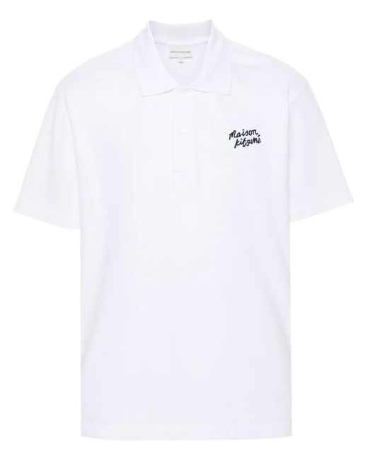 Polo de l'écriture de la Maison Kitsune avec de la broderie Maison Kitsuné pour homme en coloris Black
