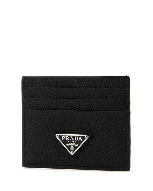 Prada Black Leather Card Holder for men