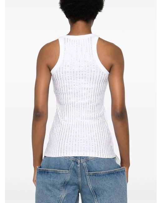 The Attico White Ribbed Jersey Tank