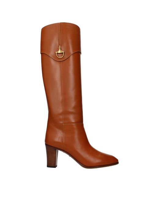 Gucci Brown Elizabeth Boots/Cognac Leather