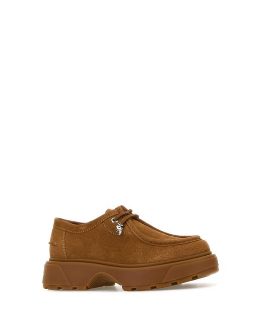McQueen Brown Camel Suede Lace-Up Shoes for men