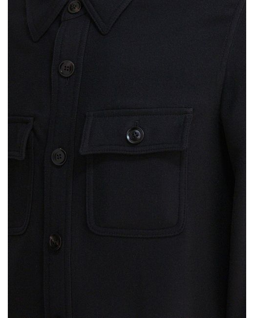 Tom Ford Black Wool And Silk Overshirt Jacket Jackets And Coats for men