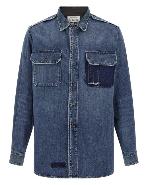 Camisa de mezclilla de Maison Margiela de hombre de color Blue