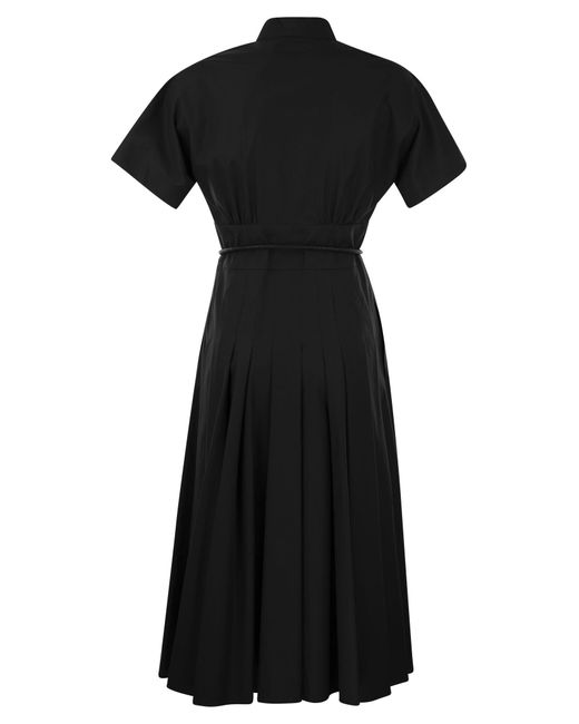 Max Mara Studio Alatri Gekruist Poplin -jurk in het Black