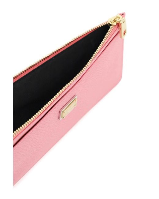 Card Holder Schech à Dauphine Calfskin Dolce & Gabbana en coloris Pink