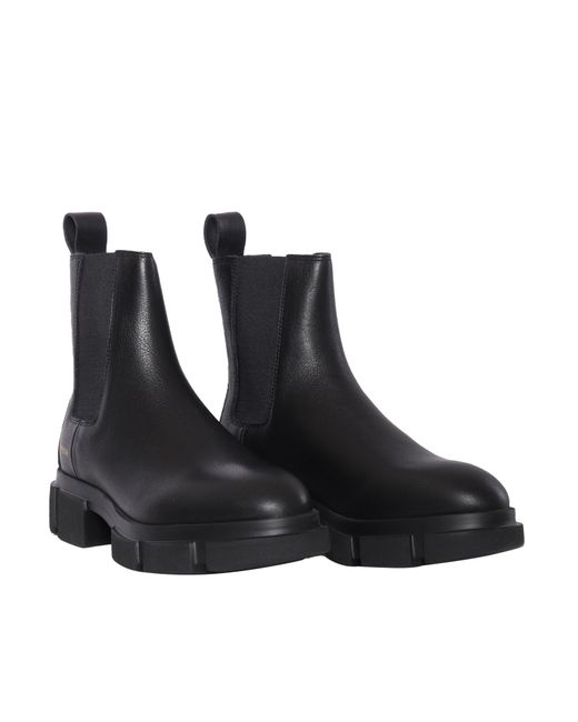 COPENHAGEN Black Smooth Leather Ankle Boots