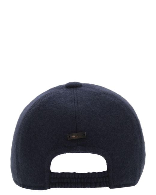 Fedeli Blue Cashmere Hat for men